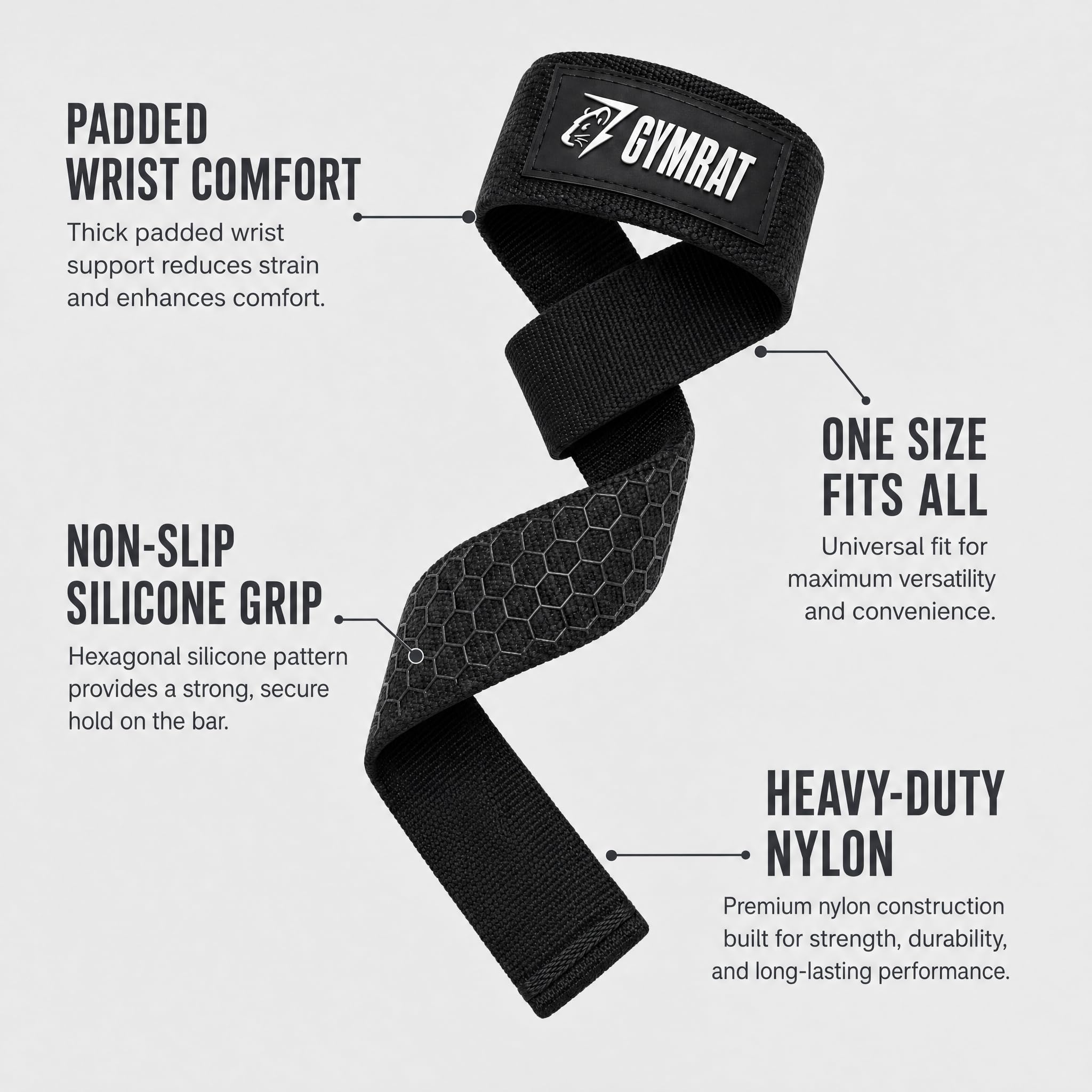 GYMRAT Padded Lifting Straps